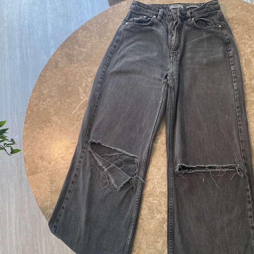 Black wide leg jeans from Bershka size 6